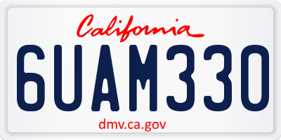 CA license plate 6UAM330