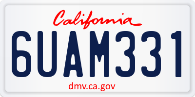 CA license plate 6UAM331