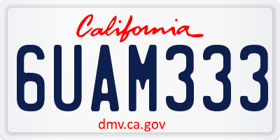 CA license plate 6UAM333