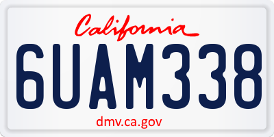 CA license plate 6UAM338