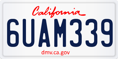 CA license plate 6UAM339