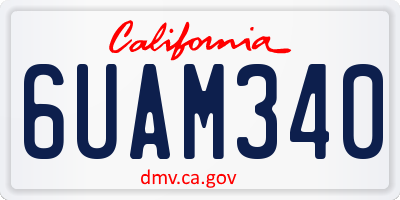 CA license plate 6UAM340