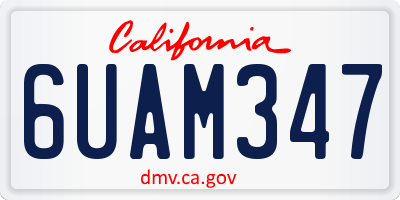 CA license plate 6UAM347