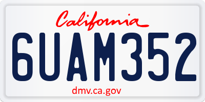 CA license plate 6UAM352