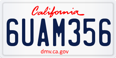 CA license plate 6UAM356