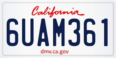 CA license plate 6UAM361