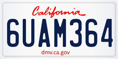CA license plate 6UAM364