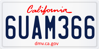 CA license plate 6UAM366