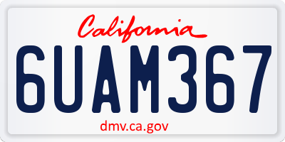 CA license plate 6UAM367