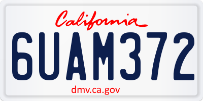 CA license plate 6UAM372