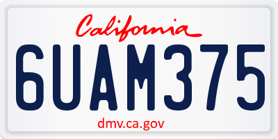 CA license plate 6UAM375