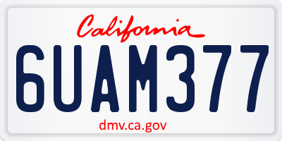 CA license plate 6UAM377