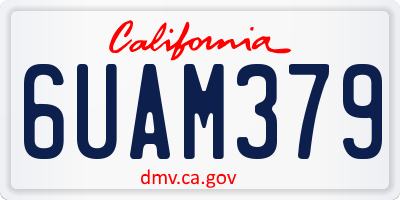 CA license plate 6UAM379
