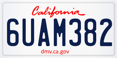 CA license plate 6UAM382