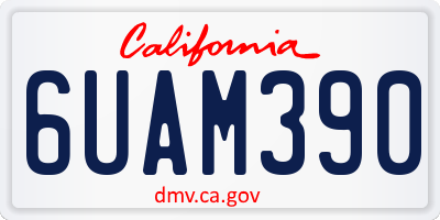 CA license plate 6UAM390