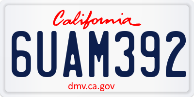 CA license plate 6UAM392
