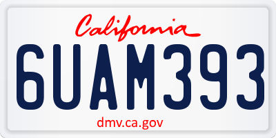 CA license plate 6UAM393