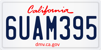 CA license plate 6UAM395