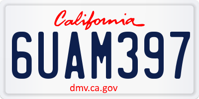 CA license plate 6UAM397