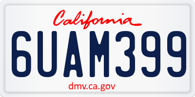 CA license plate 6UAM399