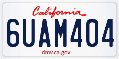 CA license plate 6UAM404