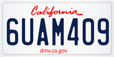 CA license plate 6UAM409
