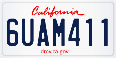 CA license plate 6UAM411