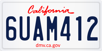 CA license plate 6UAM412
