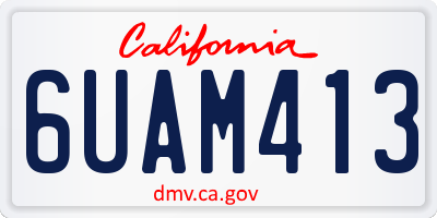 CA license plate 6UAM413