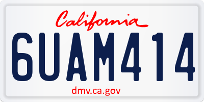 CA license plate 6UAM414