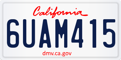 CA license plate 6UAM415