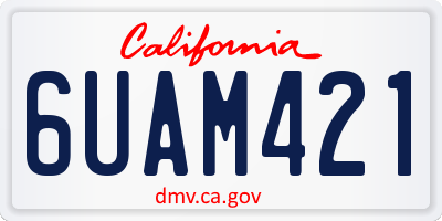 CA license plate 6UAM421