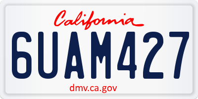 CA license plate 6UAM427