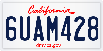 CA license plate 6UAM428