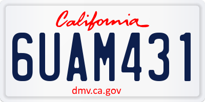 CA license plate 6UAM431