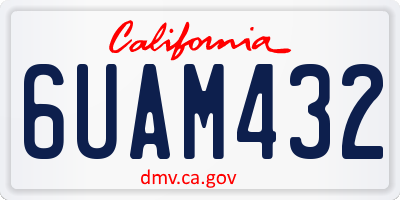 CA license plate 6UAM432