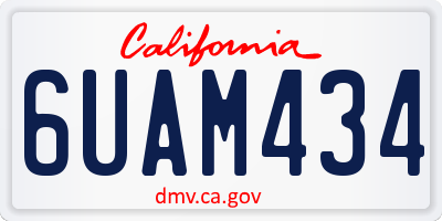 CA license plate 6UAM434