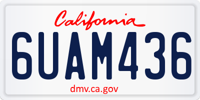 CA license plate 6UAM436