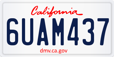 CA license plate 6UAM437