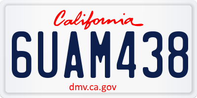 CA license plate 6UAM438