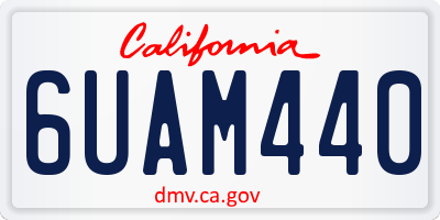 CA license plate 6UAM440