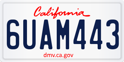 CA license plate 6UAM443