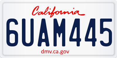 CA license plate 6UAM445