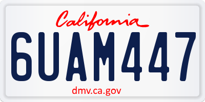 CA license plate 6UAM447