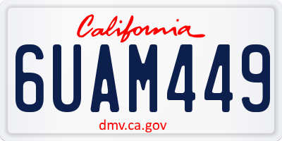 CA license plate 6UAM449