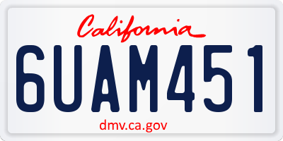 CA license plate 6UAM451
