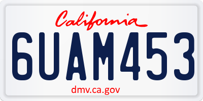 CA license plate 6UAM453