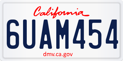 CA license plate 6UAM454