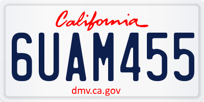CA license plate 6UAM455