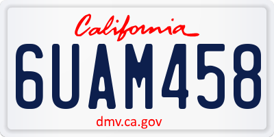 CA license plate 6UAM458